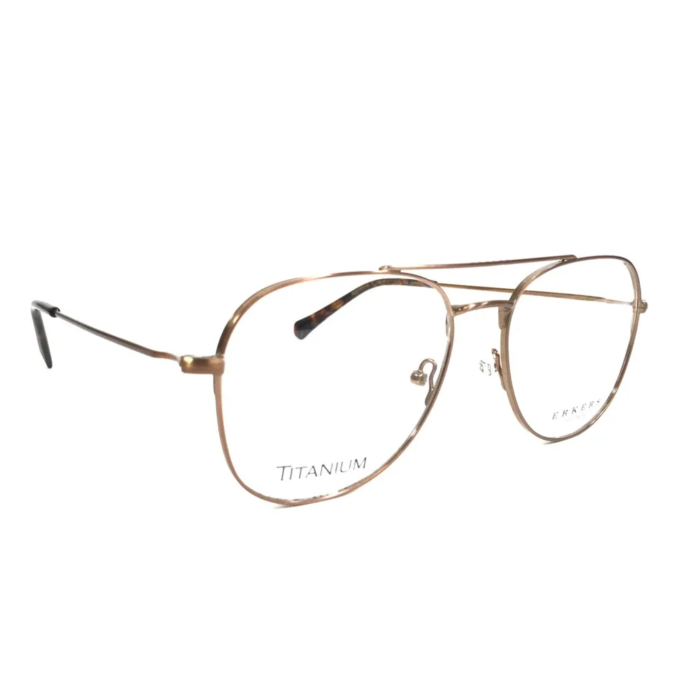 Erkers Eyeglasses Frames NORWOOD COPPER Matte Gold Wire Rim Titanium 55-17-145